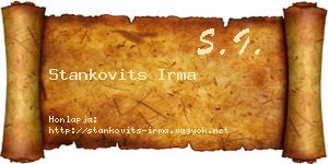 Stankovits Irma névjegykártya